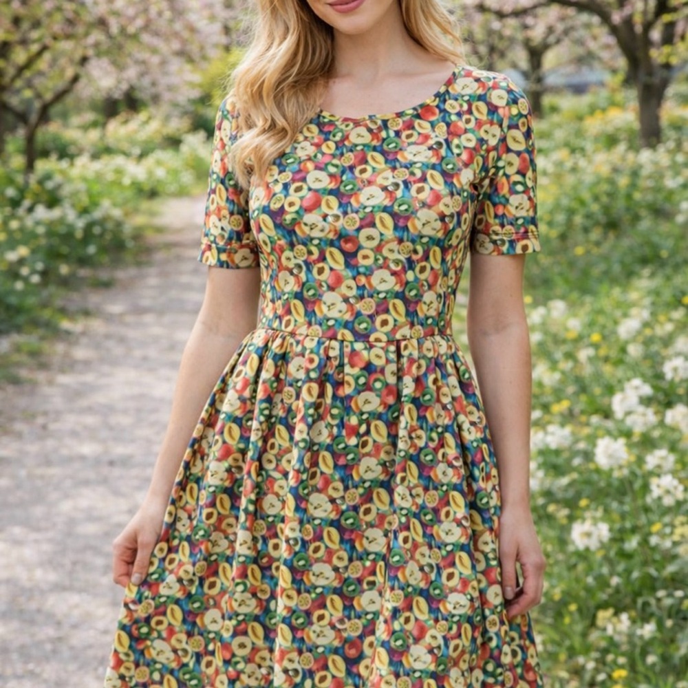 LuLaRoe Colorful Floral Midi Dress